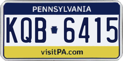 PA license plate KQB6415