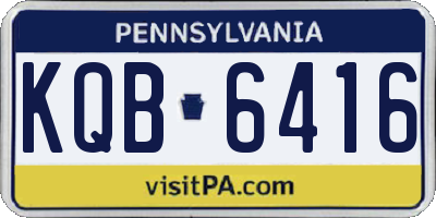 PA license plate KQB6416