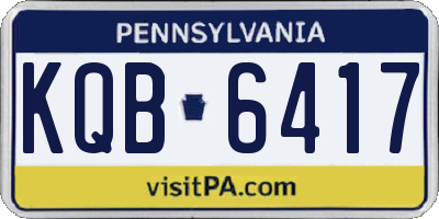 PA license plate KQB6417