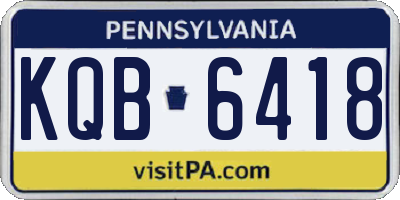 PA license plate KQB6418