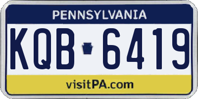 PA license plate KQB6419