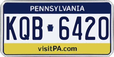 PA license plate KQB6420