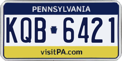 PA license plate KQB6421