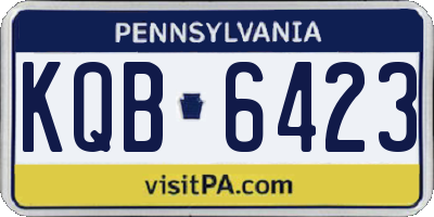 PA license plate KQB6423