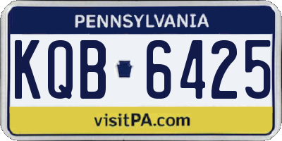 PA license plate KQB6425