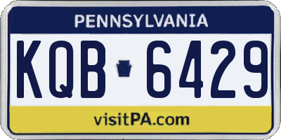 PA license plate KQB6429