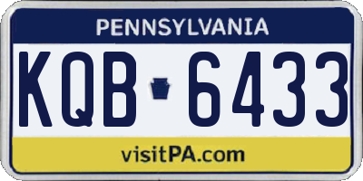 PA license plate KQB6433