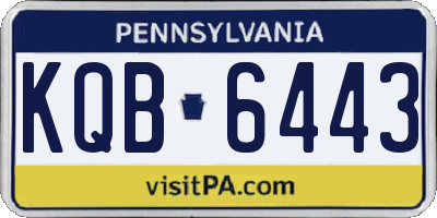 PA license plate KQB6443