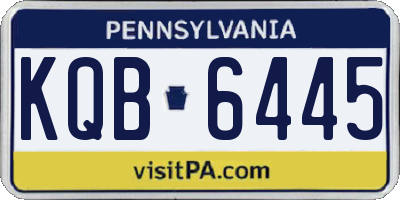 PA license plate KQB6445