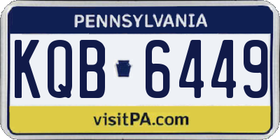 PA license plate KQB6449
