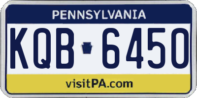 PA license plate KQB6450