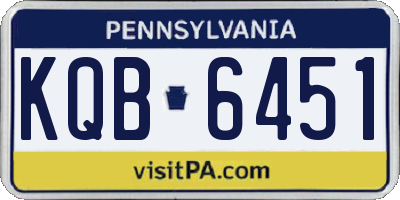 PA license plate KQB6451