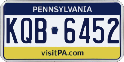 PA license plate KQB6452