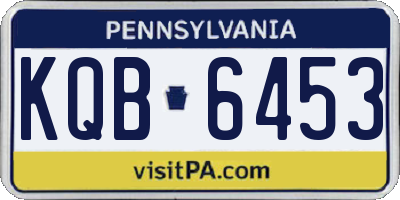 PA license plate KQB6453