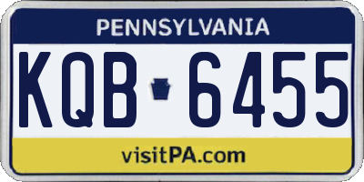 PA license plate KQB6455