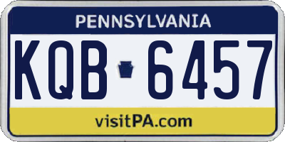 PA license plate KQB6457