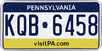 PA license plate KQB6458