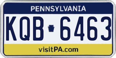 PA license plate KQB6463