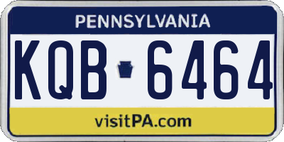 PA license plate KQB6464