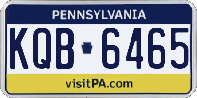 PA license plate KQB6465