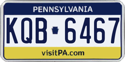 PA license plate KQB6467