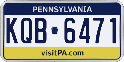 PA license plate KQB6471