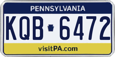 PA license plate KQB6472