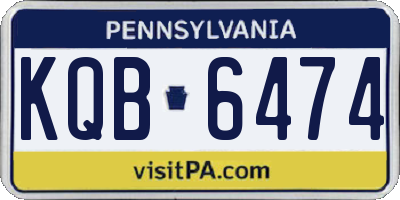 PA license plate KQB6474