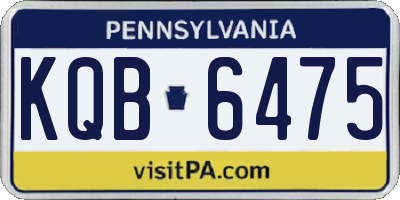 PA license plate KQB6475