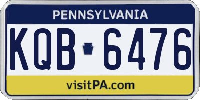 PA license plate KQB6476