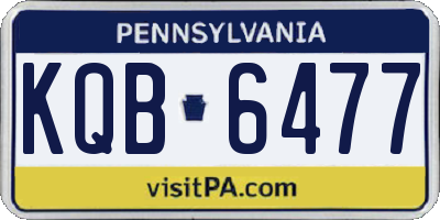PA license plate KQB6477