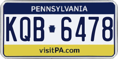 PA license plate KQB6478