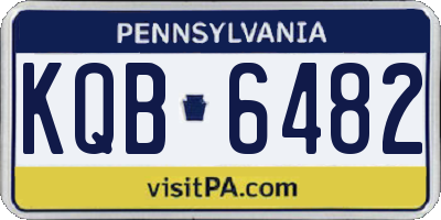 PA license plate KQB6482