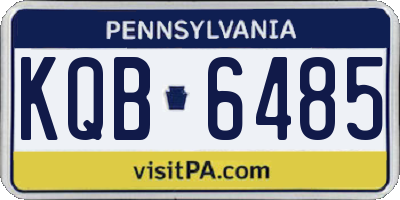 PA license plate KQB6485