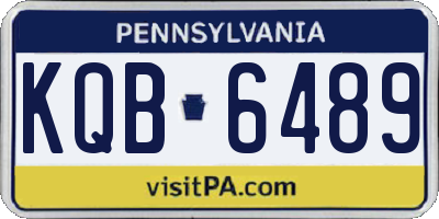 PA license plate KQB6489