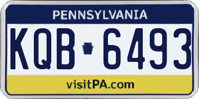 PA license plate KQB6493