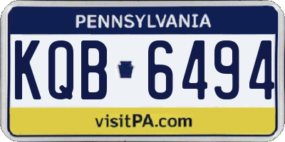 PA license plate KQB6494
