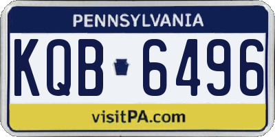 PA license plate KQB6496
