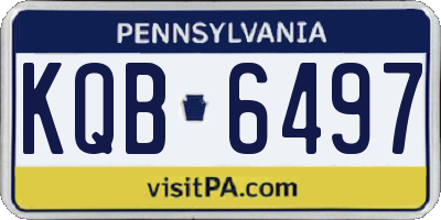 PA license plate KQB6497