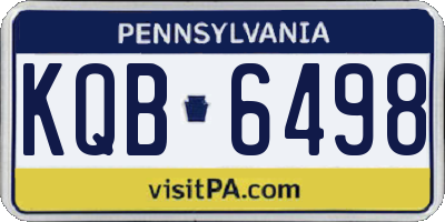 PA license plate KQB6498