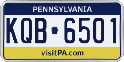 PA license plate KQB6501