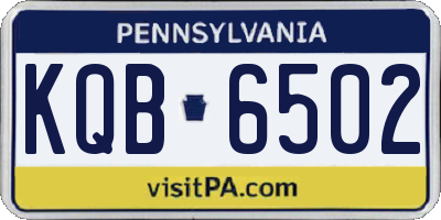 PA license plate KQB6502