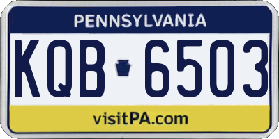 PA license plate KQB6503