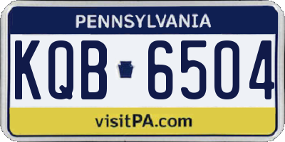 PA license plate KQB6504