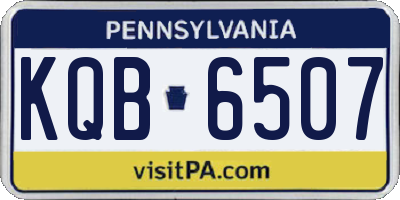 PA license plate KQB6507