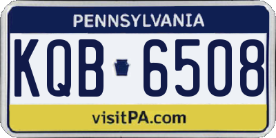 PA license plate KQB6508