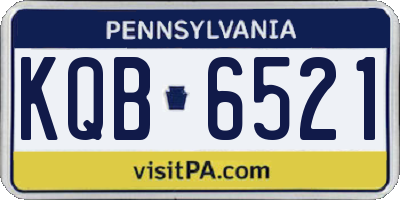 PA license plate KQB6521