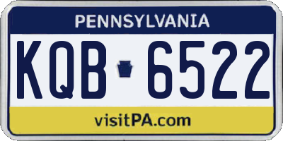 PA license plate KQB6522