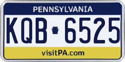 PA license plate KQB6525