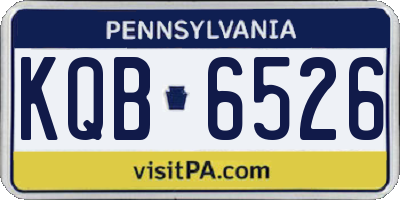 PA license plate KQB6526